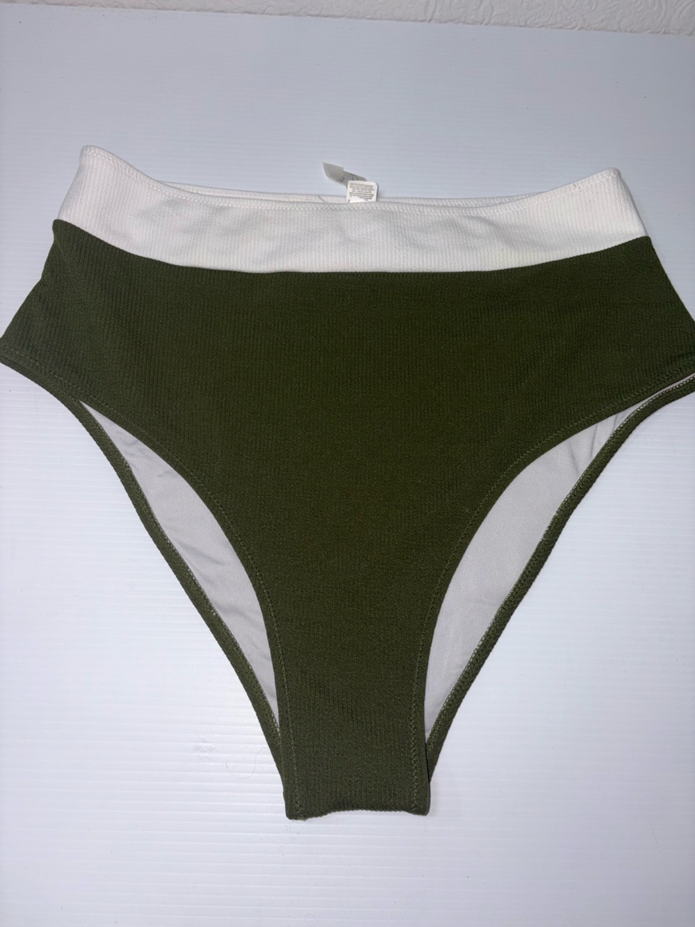 Cupshe White and Green Bikini Bottom